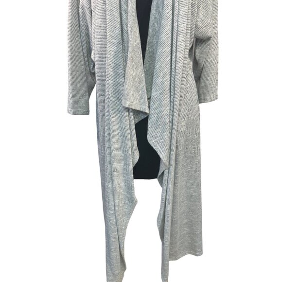 LuLaRoe Womens Long Cardigan Waterfall Open Front Lightweight Gray Sweater L - Picture 3 of 8